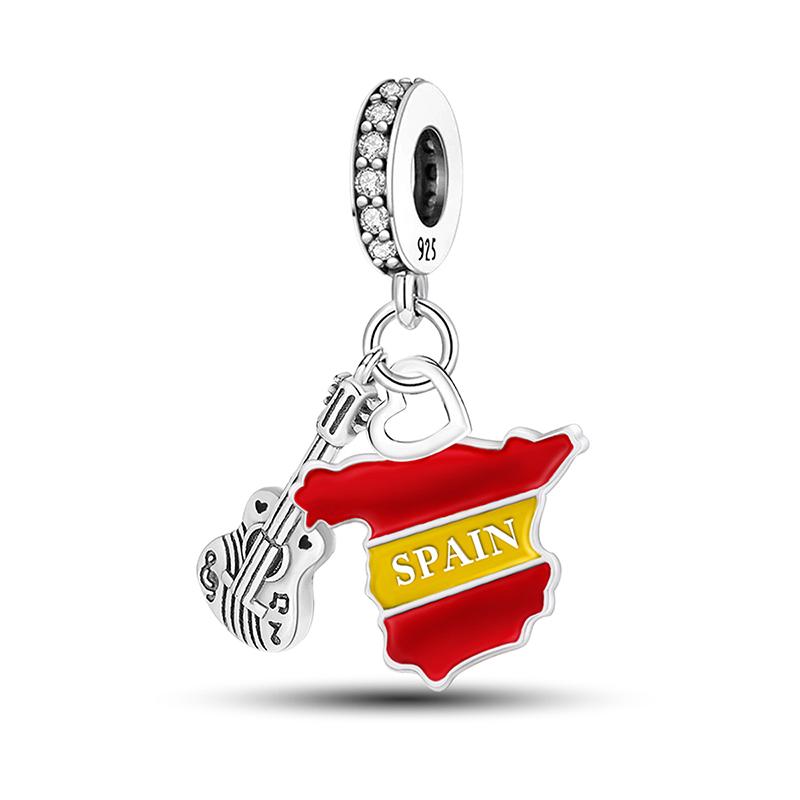 Медь Альпака Радуга Глобальная Коллекция Путешествий Шарм Бусина DIY Браслеты Браслет Изготовление Подарок Высокого Качества Тонкие Ювелирные Изделия