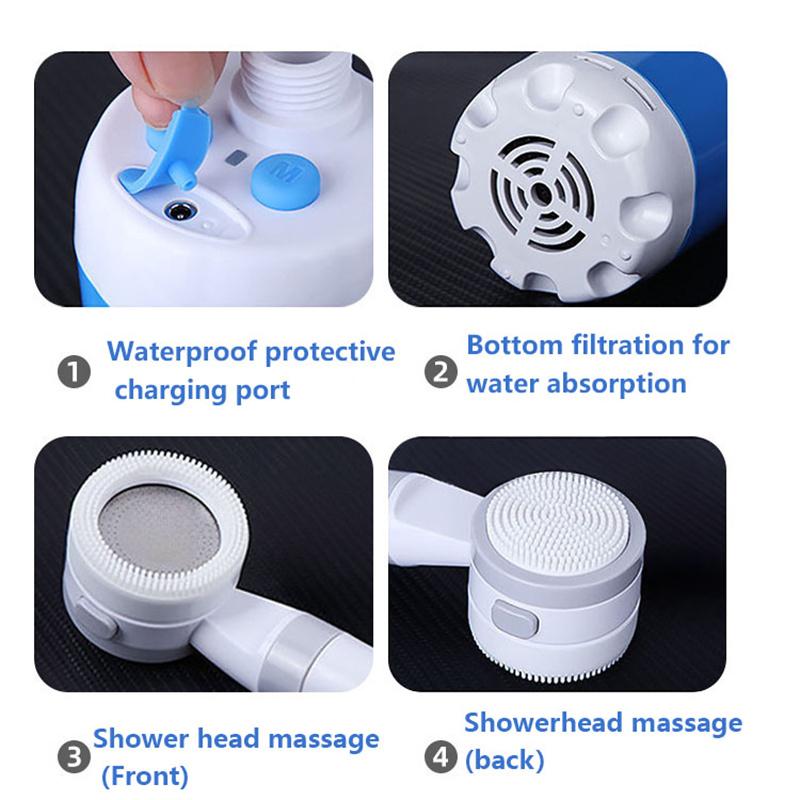 Portable Shower Indoor and Outdoor Bathing Wonders USB Rechargeable Water Pump Bathing Wonder for Dormitory