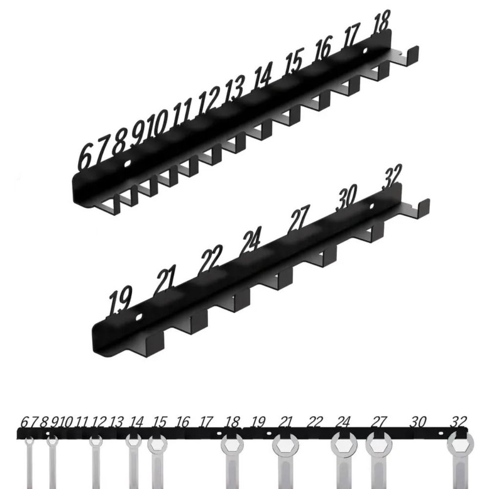Metal Wrench Sorting Rack Multi-Hole Wrench Storage Rack For Workshop Tool Organization