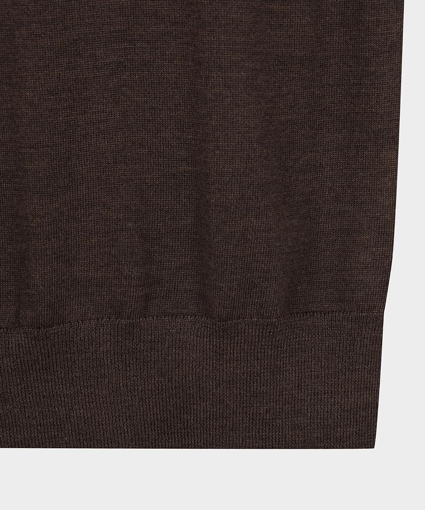 BROOKS BROTHERS Merino Wool Polo Sweater (Brown) (Bbwtmf96364Ew)