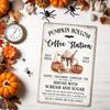 Pumpkin Hole Coffee Station Metal Tin Sign - Vintage Halloween Decoration, UV-resistant, Waterproof and Fade-resistant
