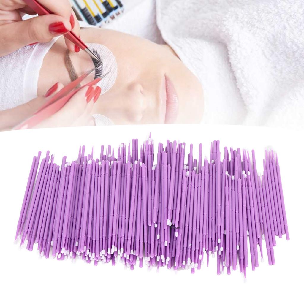 200 шт. тампоны для наращивания ресниц ватные палочки микро аппликаторы кисточки для макияжа фиолетовые