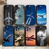 Чехол для телефона Самолет Самолет Для iPhone17,16,15,14,13,12 Plus,Max Мягкий Силикон Черный Чехол