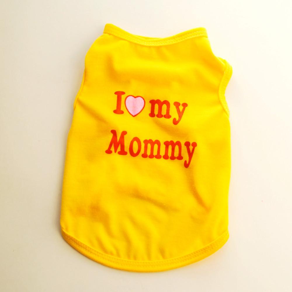 Pet Puppy Clothes, Vest, Classic Style Love Dad Love Mom, A Variety of Colors Trendy
