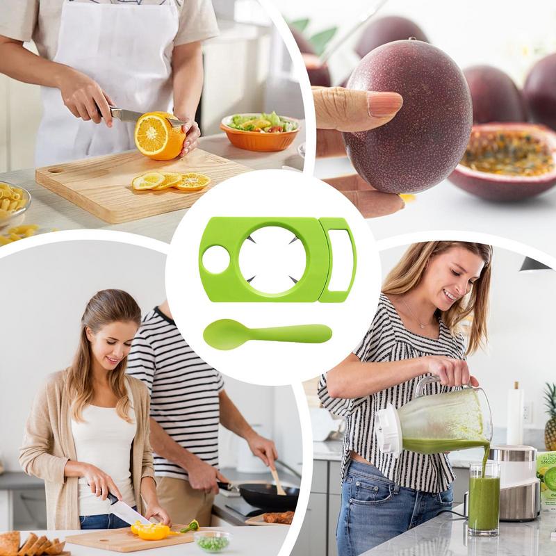 Открывалка для маракуйи Кухонный гаджет Резак для маракуйи с ложкой Инструмент для чистки овощей Инструмент для чистки Фруктоочистка и открывалка Мангостин