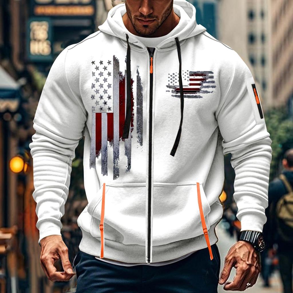 Мужская спортивная повседневная толстовка с капюшоном, кардиган с капюшоном на молнии, многокарманное пальто с капюшоном