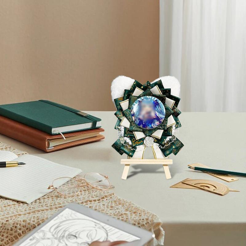 1PC Fabric Ins Style Handmade Diy Badge Holder Anime Peripheral Barrette Holder Cute Cat Ear Display Holder Multi-Colour