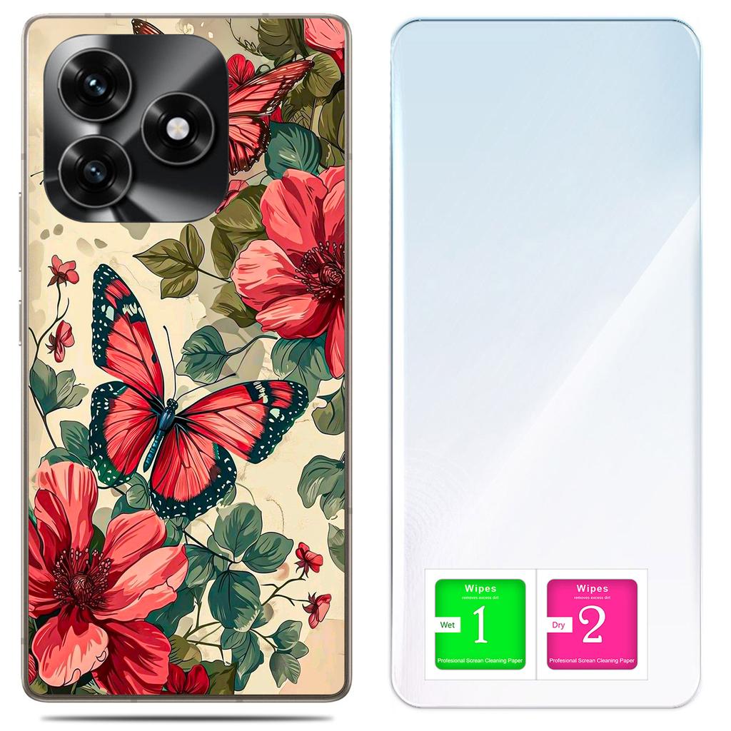 Etui Do Honor X5C Plus / X5C 4G Obudowa Foto Case Plecki Motyle + Szkło 9H