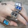Finger Ring Watch Adjustable Elastic Stainless Steel Band Rectangle Men Women Quartz Watch Ring Birthday Gift Fashion Accessories