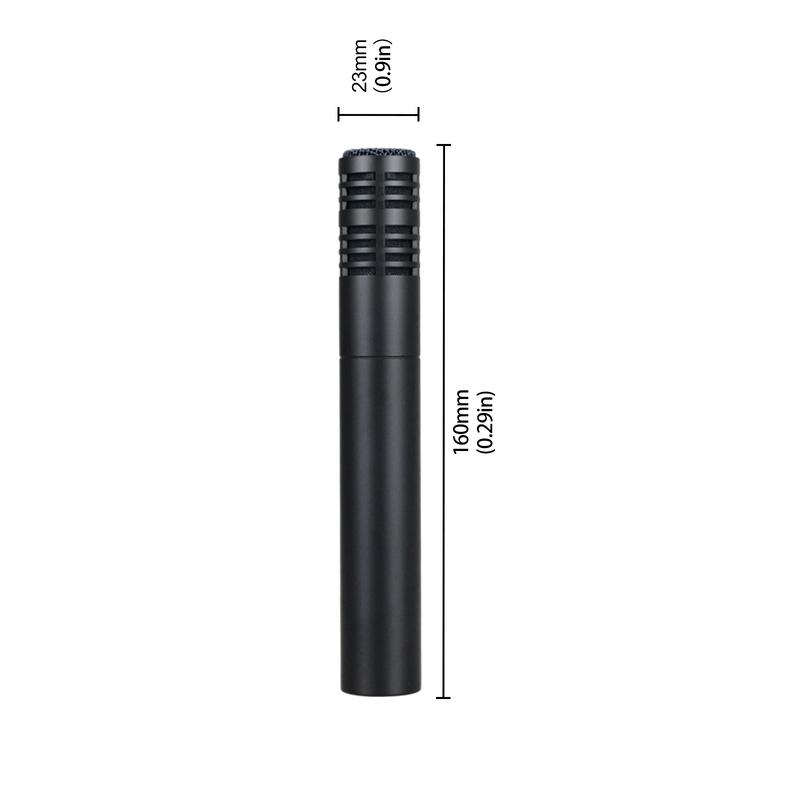 Condenser Instrument Microphone Drum Shaped Instrument Megaphone With Clamp Mount Cardioid Mic for Stage Performance