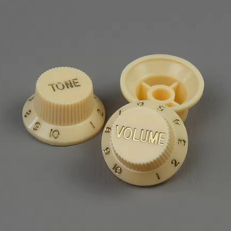 2Pcs Plastic St Guitar Knobs 2T1V Volume Tone Control Knobs Top Hat Caps Buttons Electric Guitar Parts
