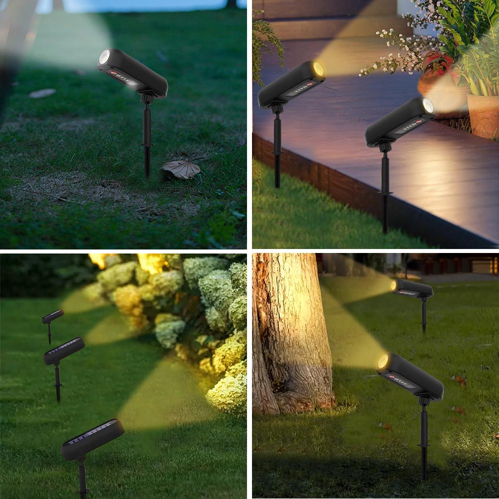 Светодиодные солнечные прожекторы, уличные регулируемые солнечные ландшафтные светильники, водонепроницаемые, с автоматическим включением/выключением, настенные светильники 2 в 1 для сада, двора, подъездной дороги, газона