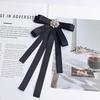 College Style Butterfly Knot Simple Slim Adjustable Elastic Band Ribbon Diamond Bowtie Solid Color Business Dress Neck Tie