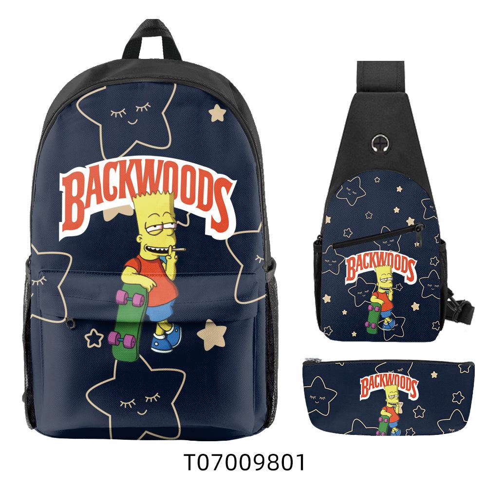 Популярный 3D Рюкзак Backwoods Сигара Студенческий Рюкзак для Кампуса Дорожная Сумка