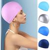 Swimming Hat Extra Soft High Elastic Waterproof Solid Color Non-slip Design Faux Leather Ear Protection Pool Swimming Hat Beanie Caps for Women