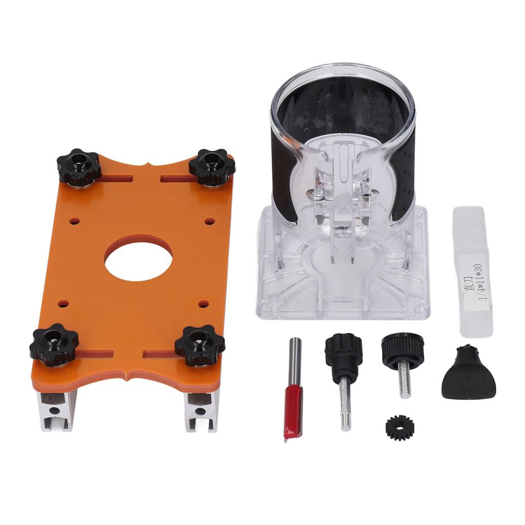 Деревообрабатывающая база для фрезера с прозрачной крышкой, пазовальная фреза, кронштейн для выборки пазов, триммер для дерева