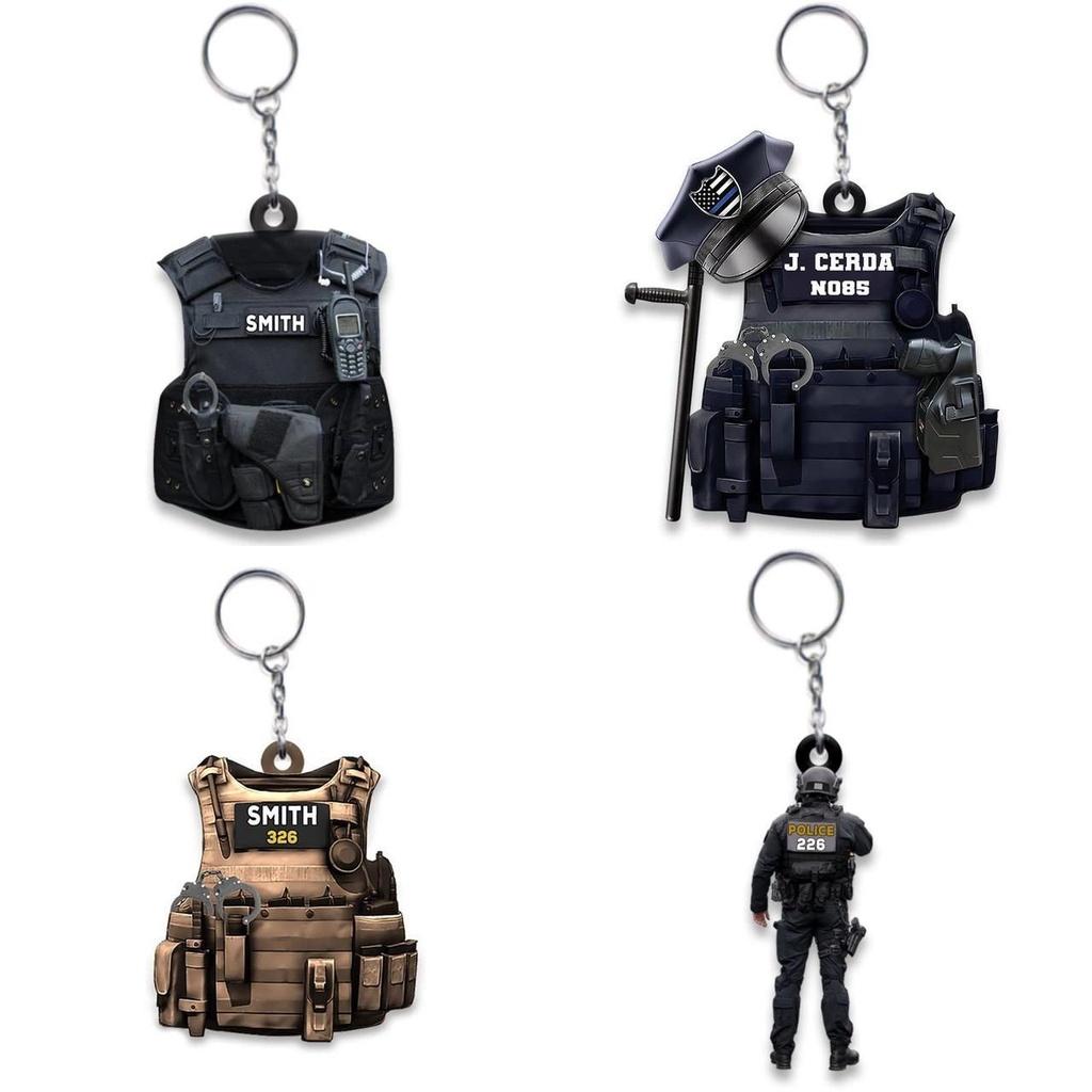 Полицейский подарок брелок акриловый украшение для рюкзака креативный кулон кольцо для ключей аксессуар