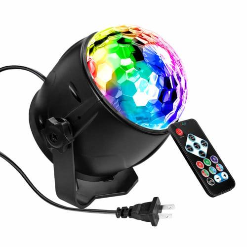 Flaradise Portable Mirror Ball Disco Light, LED Stage Light, 7 Colors, with Remote Control, for Parties, KTVs, Karaoke, Clubs, and Bars