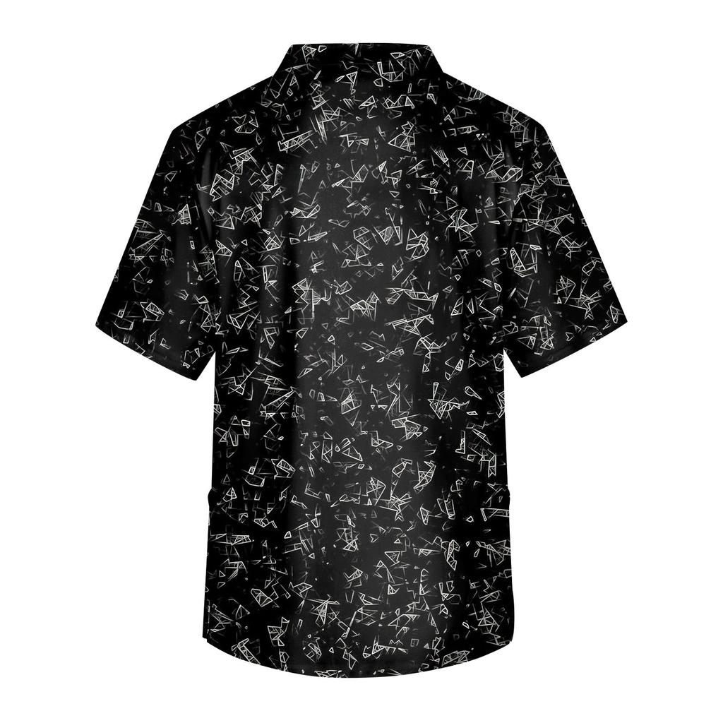 Мужская рабочая блузка с короткими рукавами и v-образным вырезом с принтом, топ с нагрудным карманом