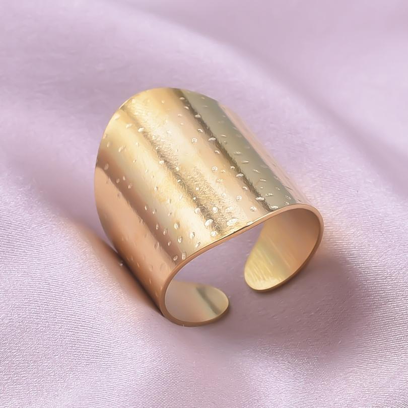 Массивное Неровное Широкое Кольцо Открытое Кольцо из Нержавеющей Стали Для Женщин Мужчин Аксессуары Индийские Украшения Винтажное Кольцо на Палец Bague Femme Подарок