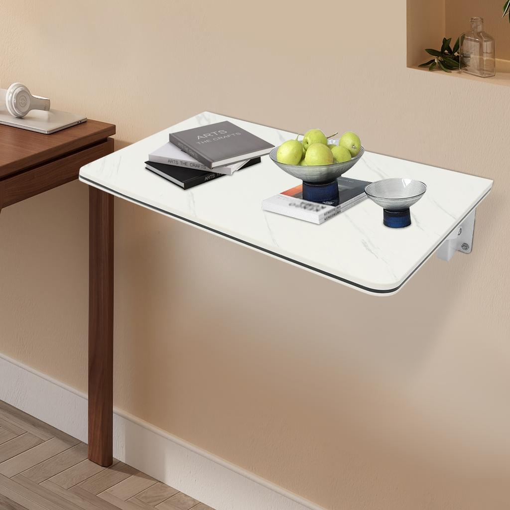 Компактный складной настенный стол 60x40 см, Белый складной настенный стол с грузоподъемностью 30 кг для домашнего офиса, Учебы