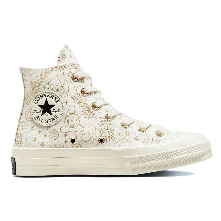 Converse Chuck 70 High Golden Elements Women Sneakers Cream Egret Light-Gold A02207C
