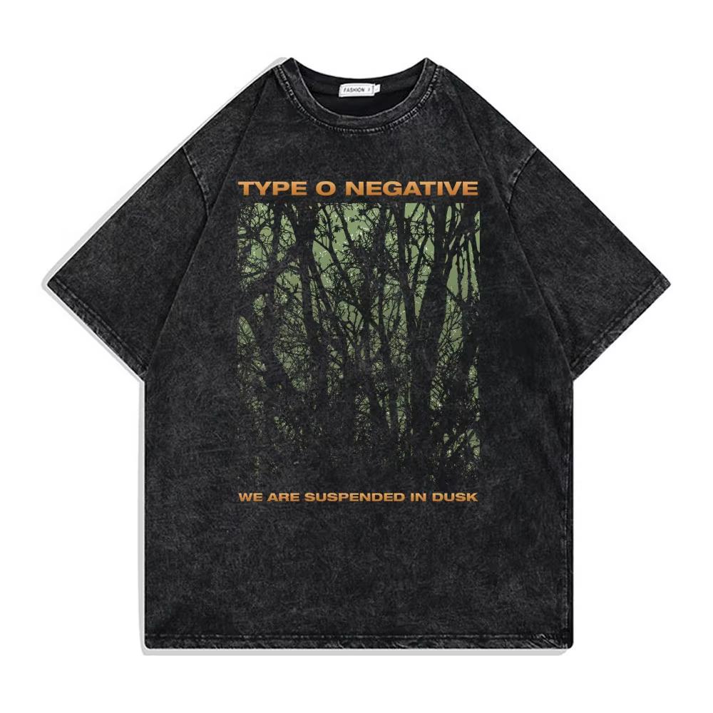 Рок-группа Type O Negative Suspended In Dusk Streetwear Washed Vintage Tshirt Oversize Tee Men women Casual Top