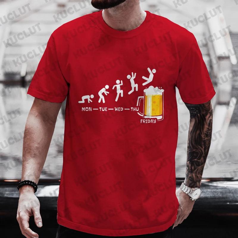 Мужские футболки Happy Friday Beer Смешные графические футболки Weekend Drinking Lover Party Tees Y2k Мужская свободная одежда Streetwear