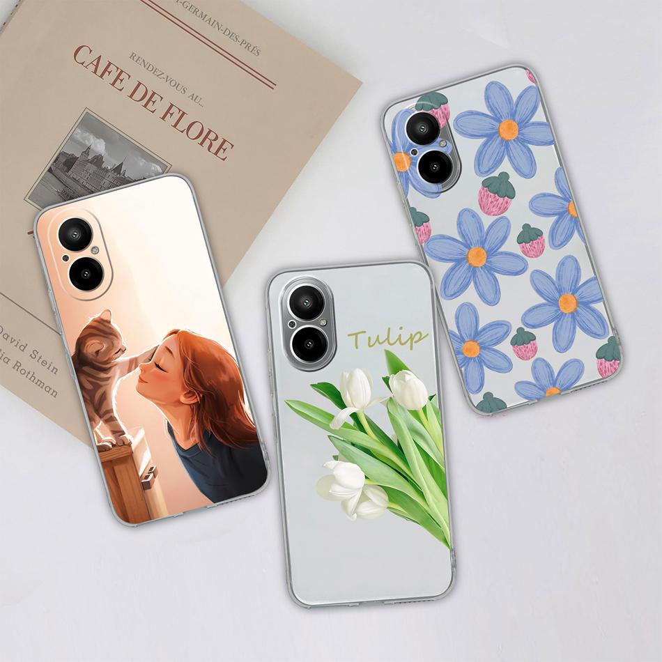 Прозрачный чехол для Realme C67 4G, чернильная живопись, мягкий ТПУ, тонкий силиконовый, противоударный задний чехол для OPPO Realme C 67, защитный чехол