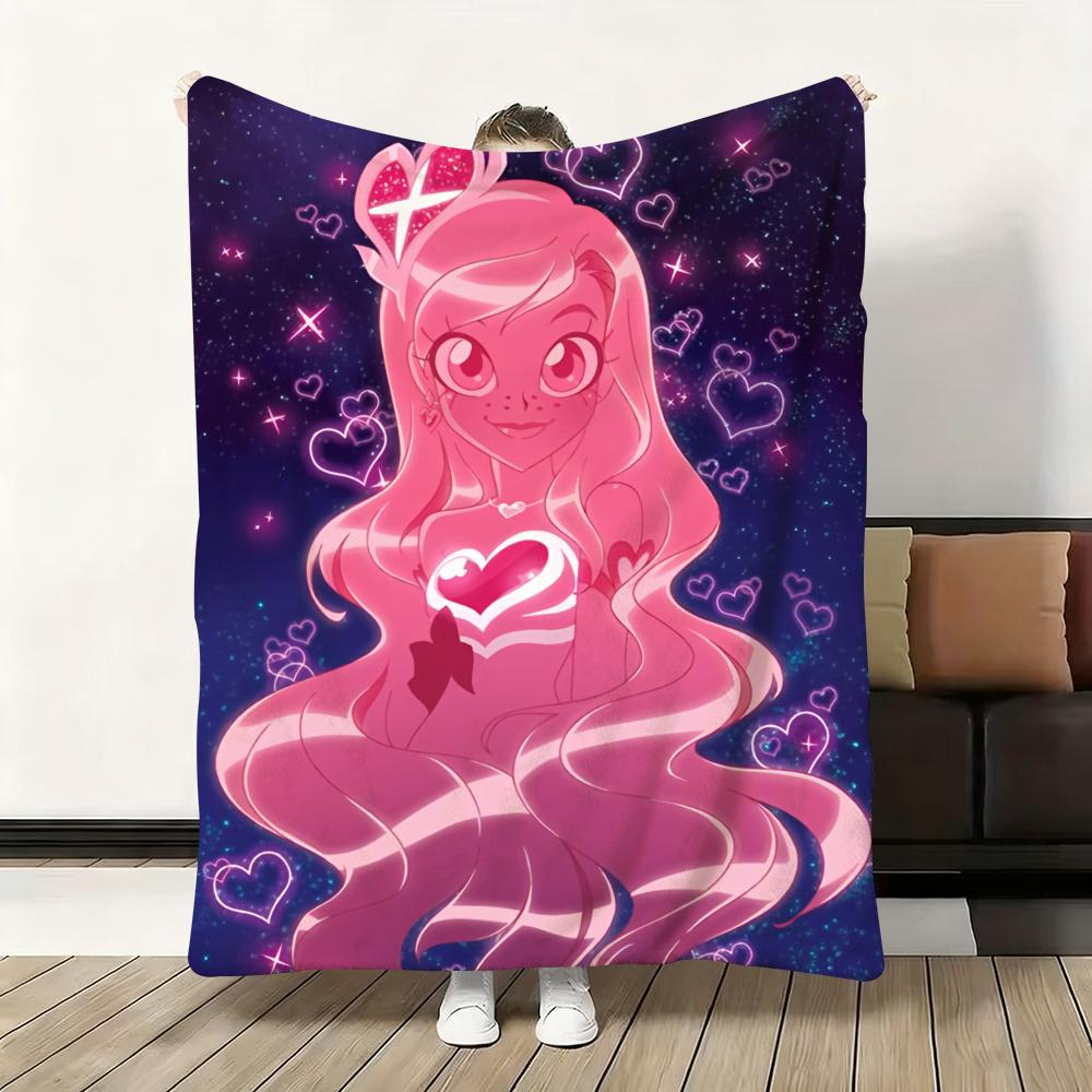 Cute Cartoon L-LoliRock Throw Soft Flannel Blanket Warm Knee Skin-Friendly Throw for Sofa Office Bed Traveling Winter Oversize