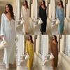 European & American Autumn/Winter Sexy Backless Knitted Long Dress Beach Cover-up