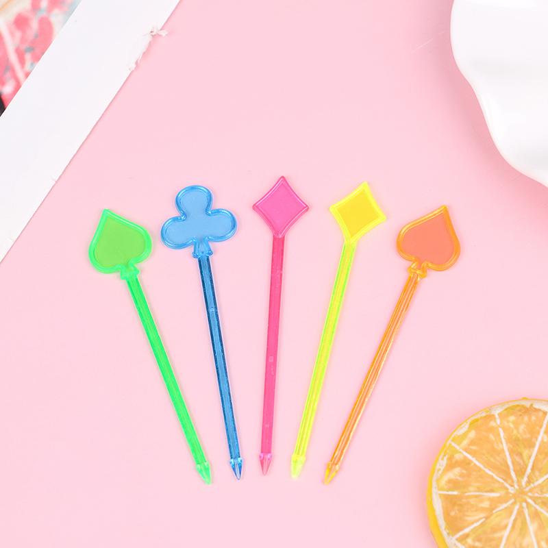 50шт фруктовая палочка пластиковая вилка вилка для кондитерских изделий многоразовая фруктовая десертная вилка для фруктов