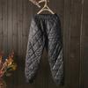 Women Winter Pants High Elastic Waist Thick Padded Solid Color Loose Soft Ankle-banded Casual Pockets Lightweight Lady Down Trousers