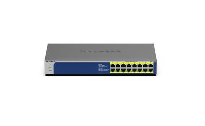 Коммутационный концентратор NETGEAR, 16 портов, 1G, металлический корпус, ограниченная пожизненная гарантия на оборудование, неуправляемый коммутатор [оригинальный продукт] PoE+ (260 Вт) GS516PP-100AJS