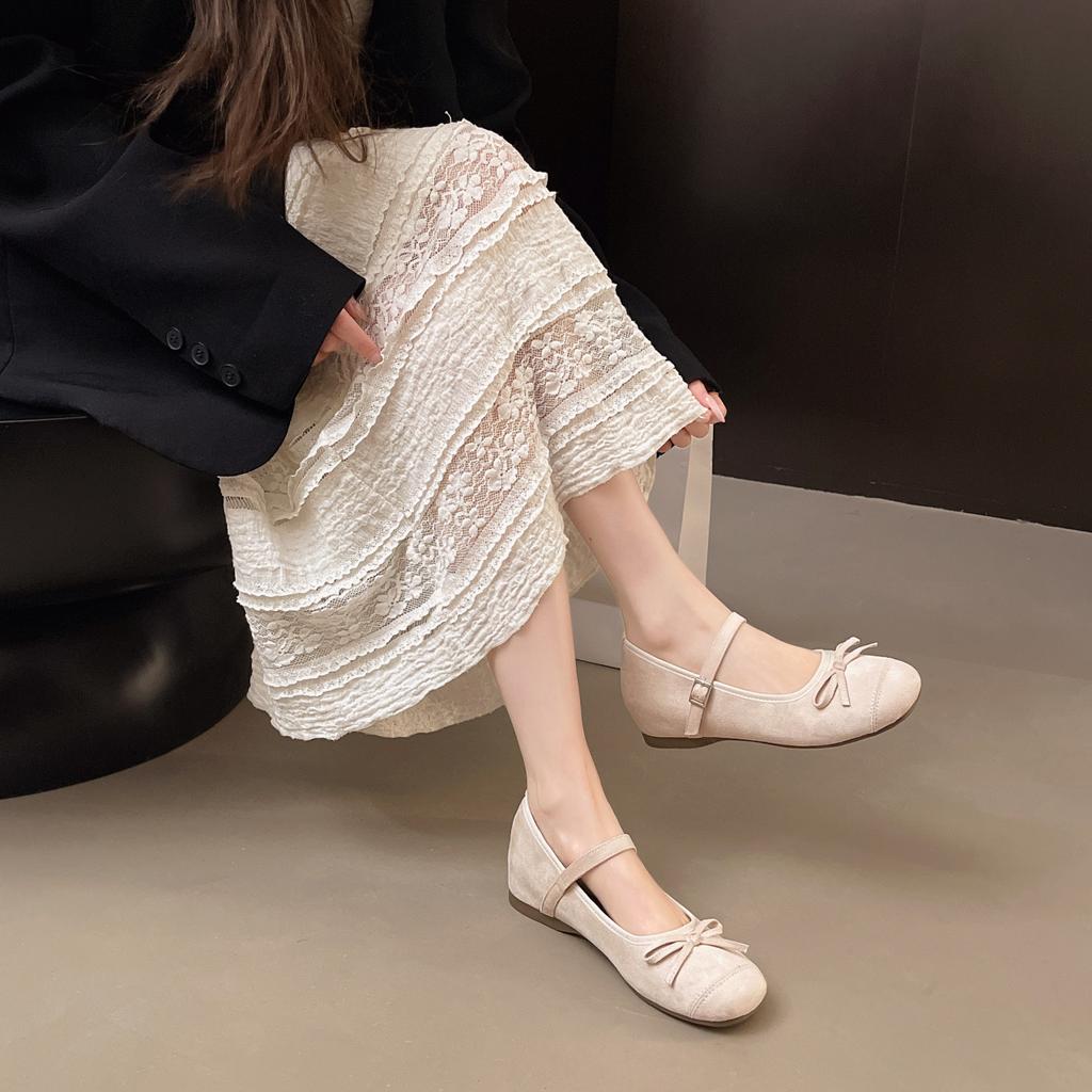 Туфли-балетки с бантом, женские туфли Мэри Джейн, модные туфли одинарного цвета, женские туфли для улицы, балетки