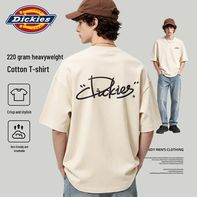 Мужская футболка Dickies с коротким рукавом, тяжелая, с принтом