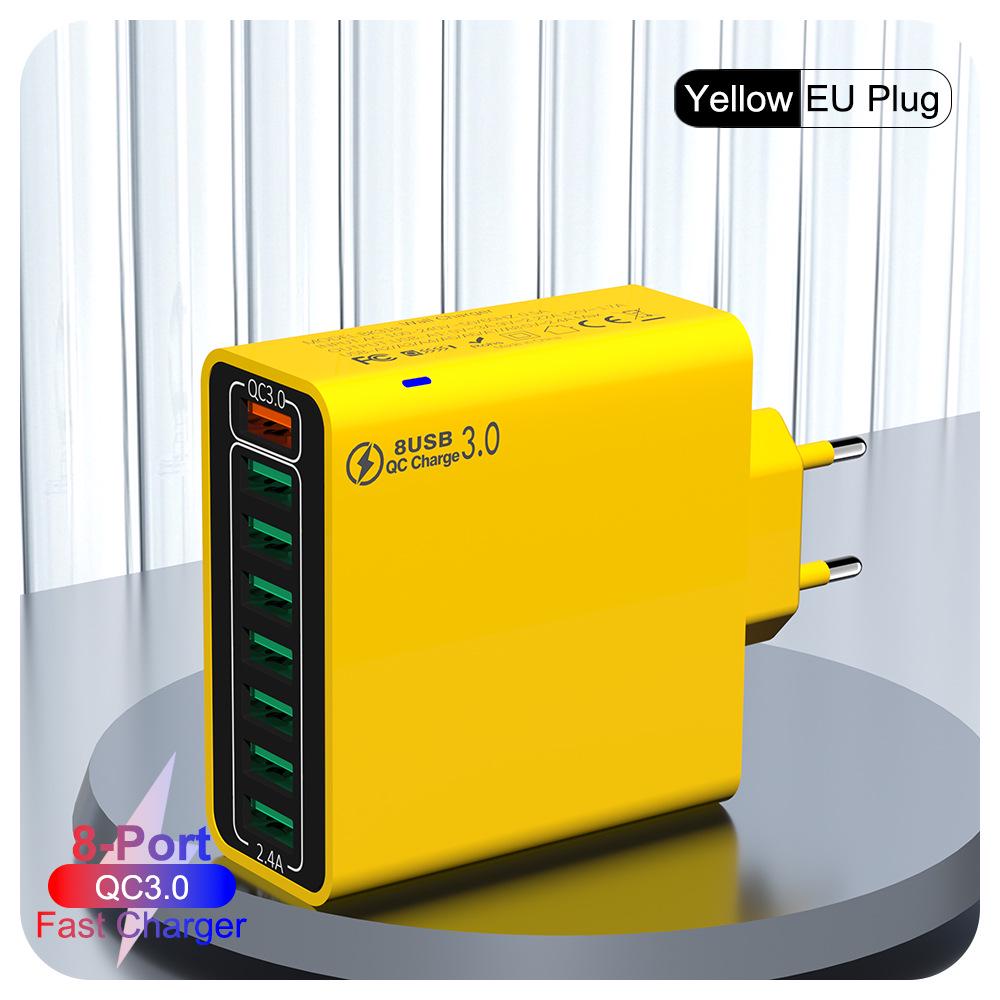 QC3.0 8-Port 30W Multi-USB High-Power Fast Charger (US/EU/Korean Specs)