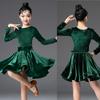 Girls Velvet Latin Salsa Dance Dress Gymnastics Dancewear Ballroom Dancing Costume