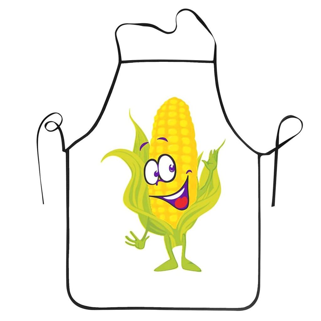Playful Corn Design Aprons Chef Cooking Tablier Sleeveless Bib Kitchen Cleaning Pinafore for Women Men Painting