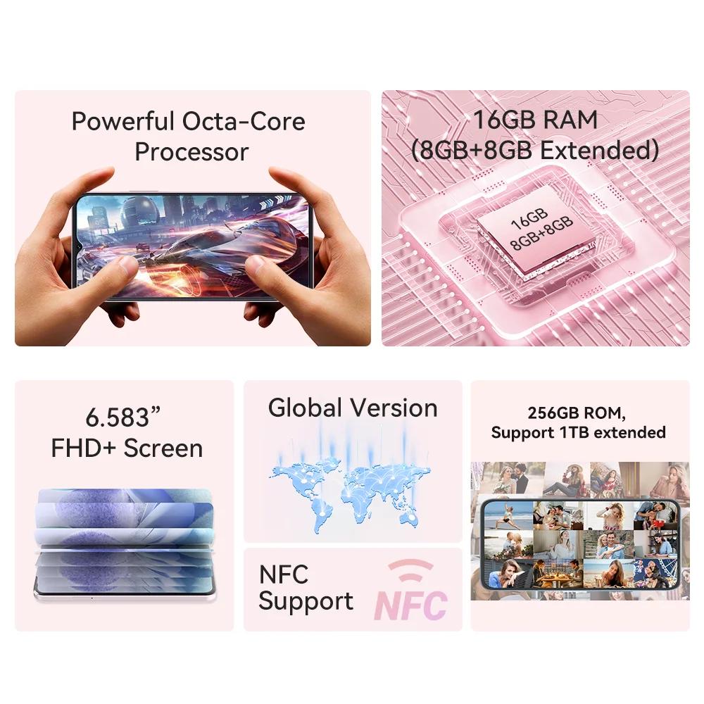 Cubot Hafury V1, смартфон Android, 8 ГБ ОЗУ, 256 ГБ ПЗУ, Pantalla 6,583 дюйма FHD+, камера 64 МП, NFC, глобальная версия, две SIM-карты
