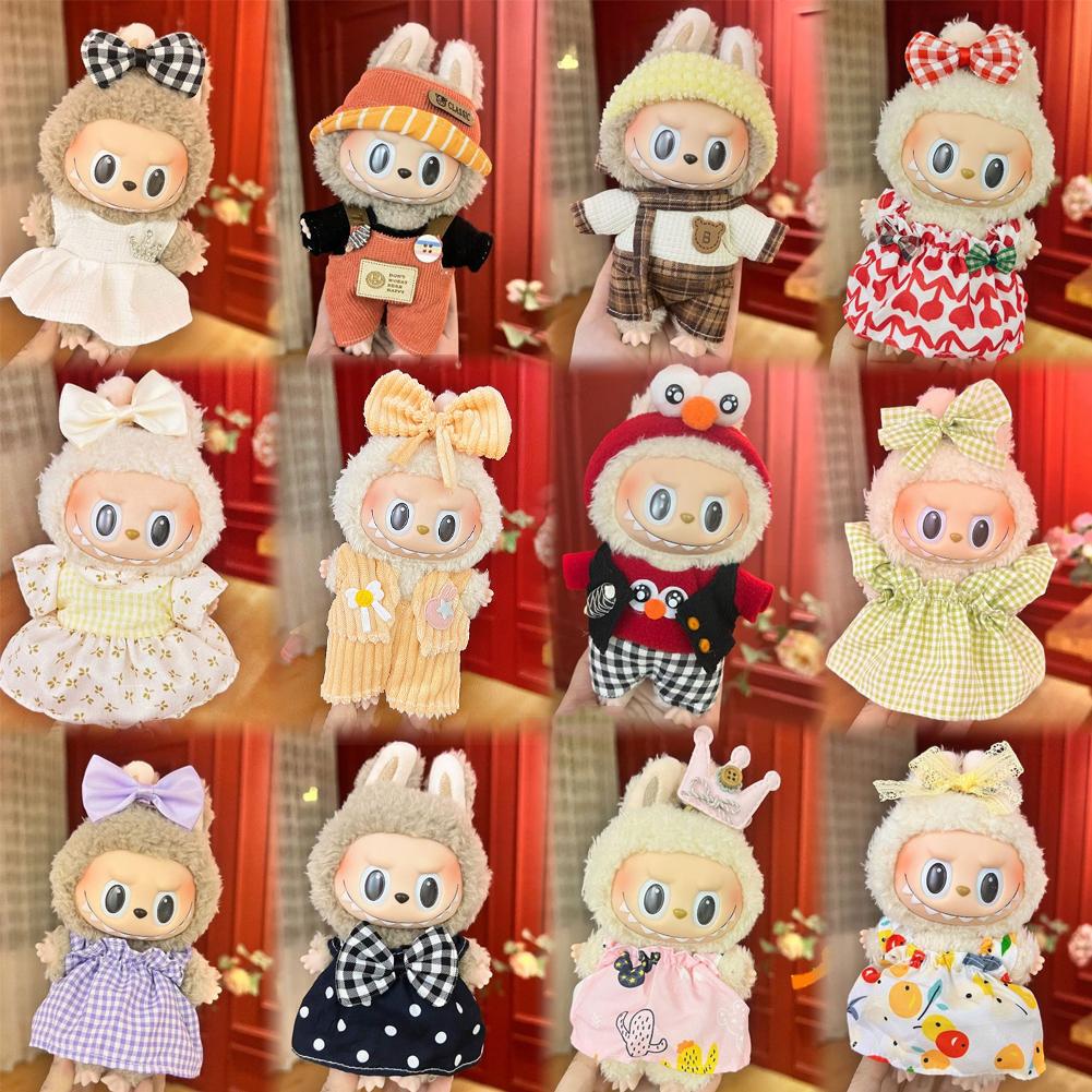 Для 17 см Кукольная одежда Лабубу Модная одежда Толстовки Кукольная одежда Цветовые толстовки Кукольные аксессуары Милые украшения Маленькая одежда