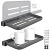 2PCS RV Folding Wall Shelf  90° Fold Up Bathroom Shelf Rack Waterproof Toilet Room Wall Organizer Space Saving For Rv Camper