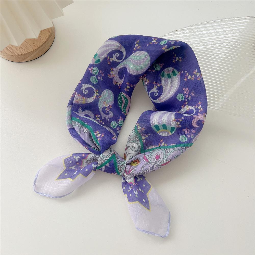 Маленький квадратный шарф из хлопка и льна, шелковый шарф, женский, весна и осень, новый стиль, художественный и универсальный, модный, темпераментный шарф-повязка на голову