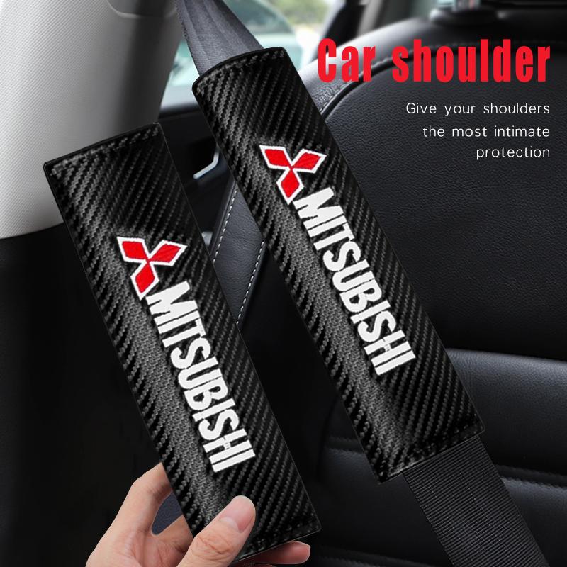 1/2PC Car Seat Belt Cover Shoulder Strap Covers Protector Pad For Mitsubishi Asx Lancer 9 Outlander Pajero L200 Auto Accessories