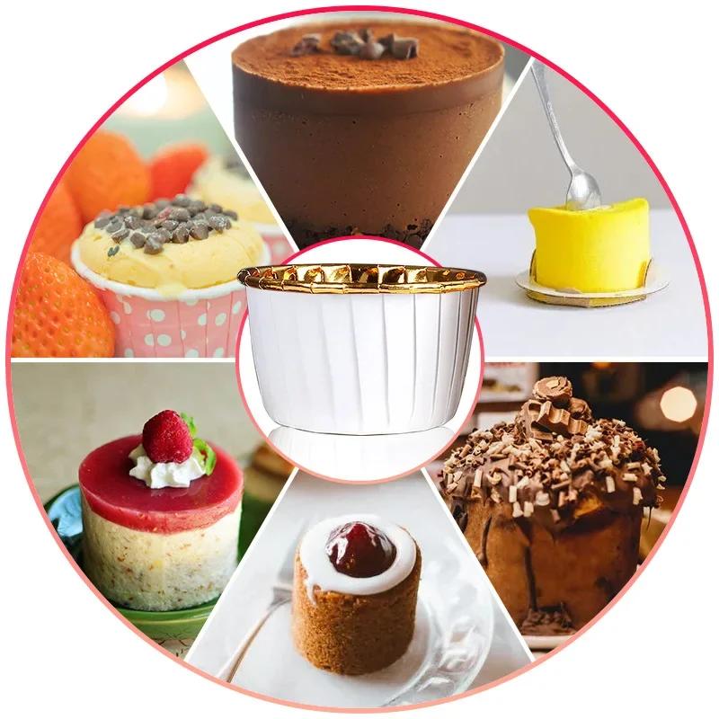50pcs Large Cupcake Paper Cup Oilproof Cupcake Liner Baking Cup Tray Case Wedding Party Cake Stand Silicone Molds