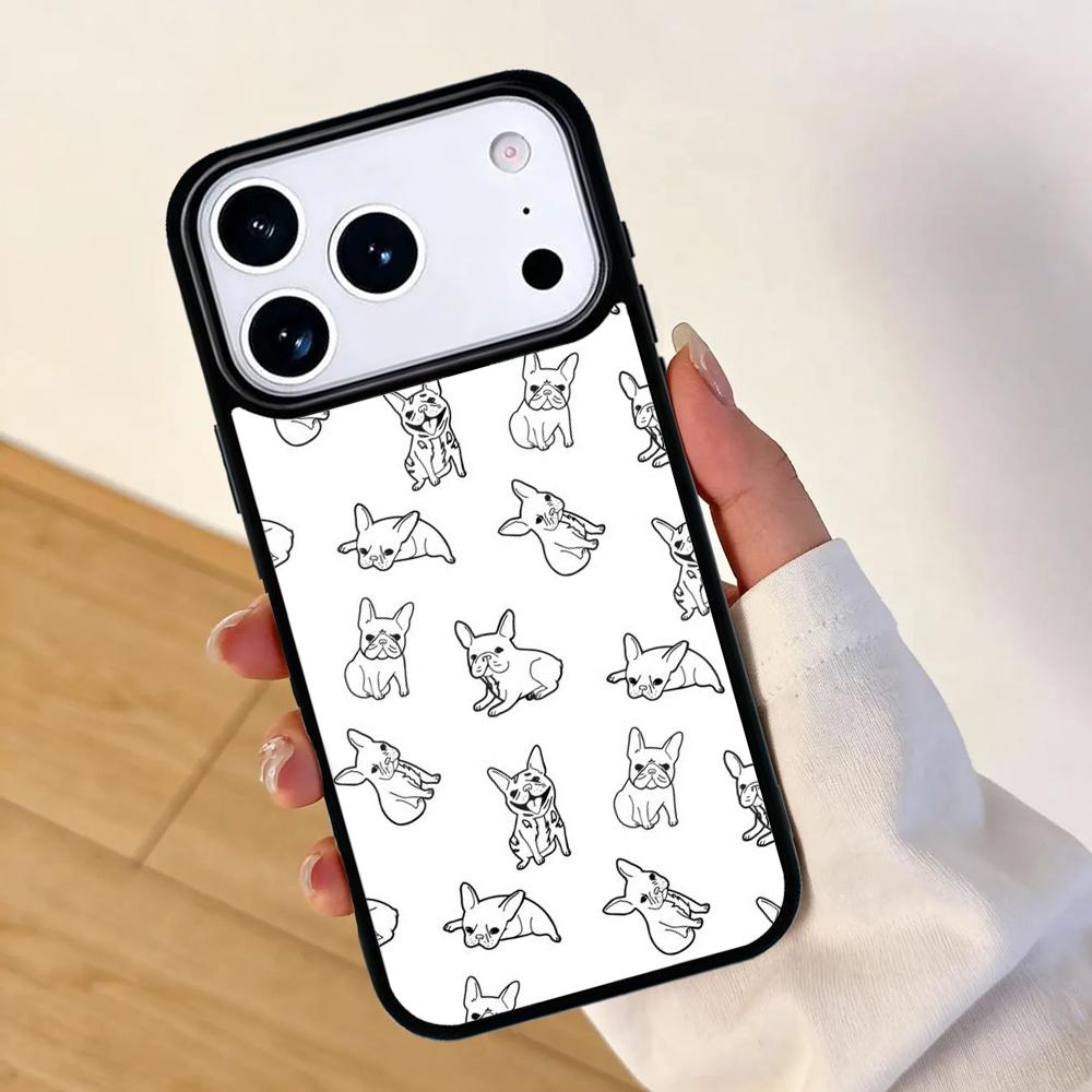 Чехол для телефона с мопсом и французским бульдогом для Apple iPhone 17 air 16 Pro Max 15 Pro Max 14 13 12 11 Mini Задняя крышка