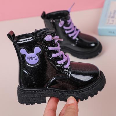 Детские кожаные сапоги. Новые одинарные сапоги для девочек. Сапоги среднего размера для маленьких детей.