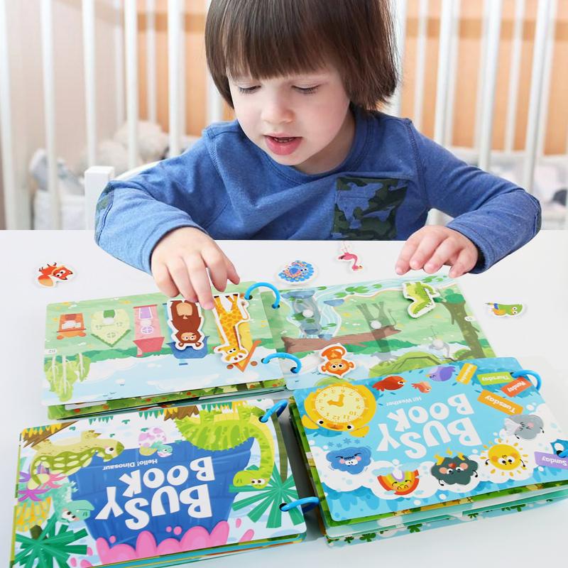 Montessori Baby Busy Book My First Quiet Book Paste Early Learning Education Toy Children Toy Matching Game for Babies