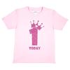 First Birthday Glitter T-Shirt, Number One with Crown