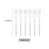6Pcs Silver Fruit Cake Dinnerware Set Mirror Stainless Steel Tea Fork Set Snack Fork Small Salad Cutlery Kitchen Utensils